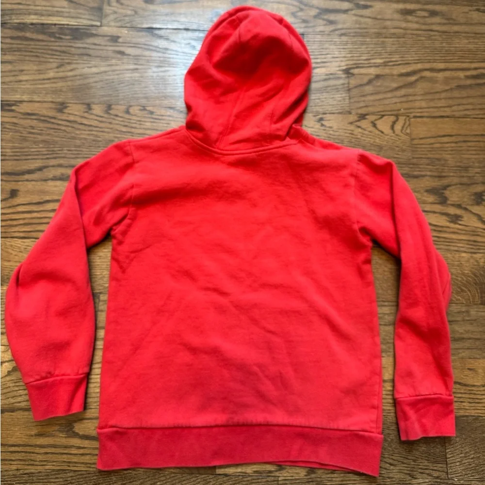 Adidas Kids Red Pullover Hoodie with Graphic Logo, Size M (10/12)